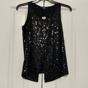 NWT‎ Express black sequins tank top size Small